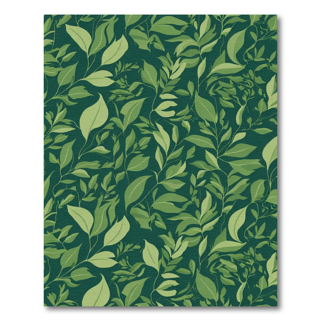 Deep Green Verdant Leafy Vines Rug