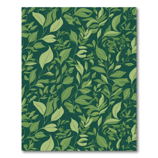 Deep Green Verdant Leafy Vines Rug