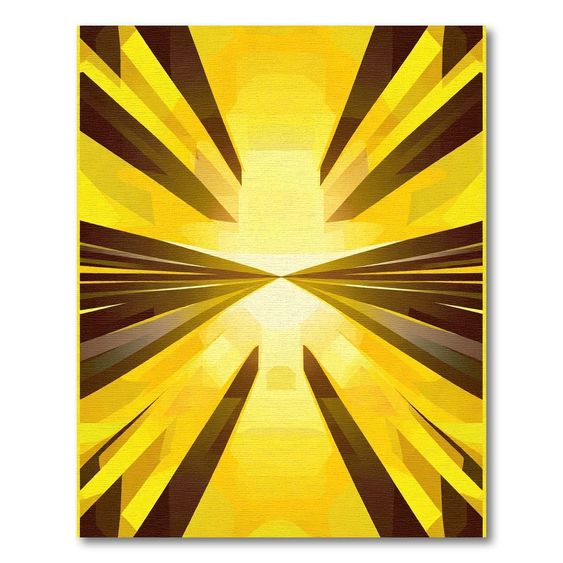 Golden Radiant Geometric Rays Rug