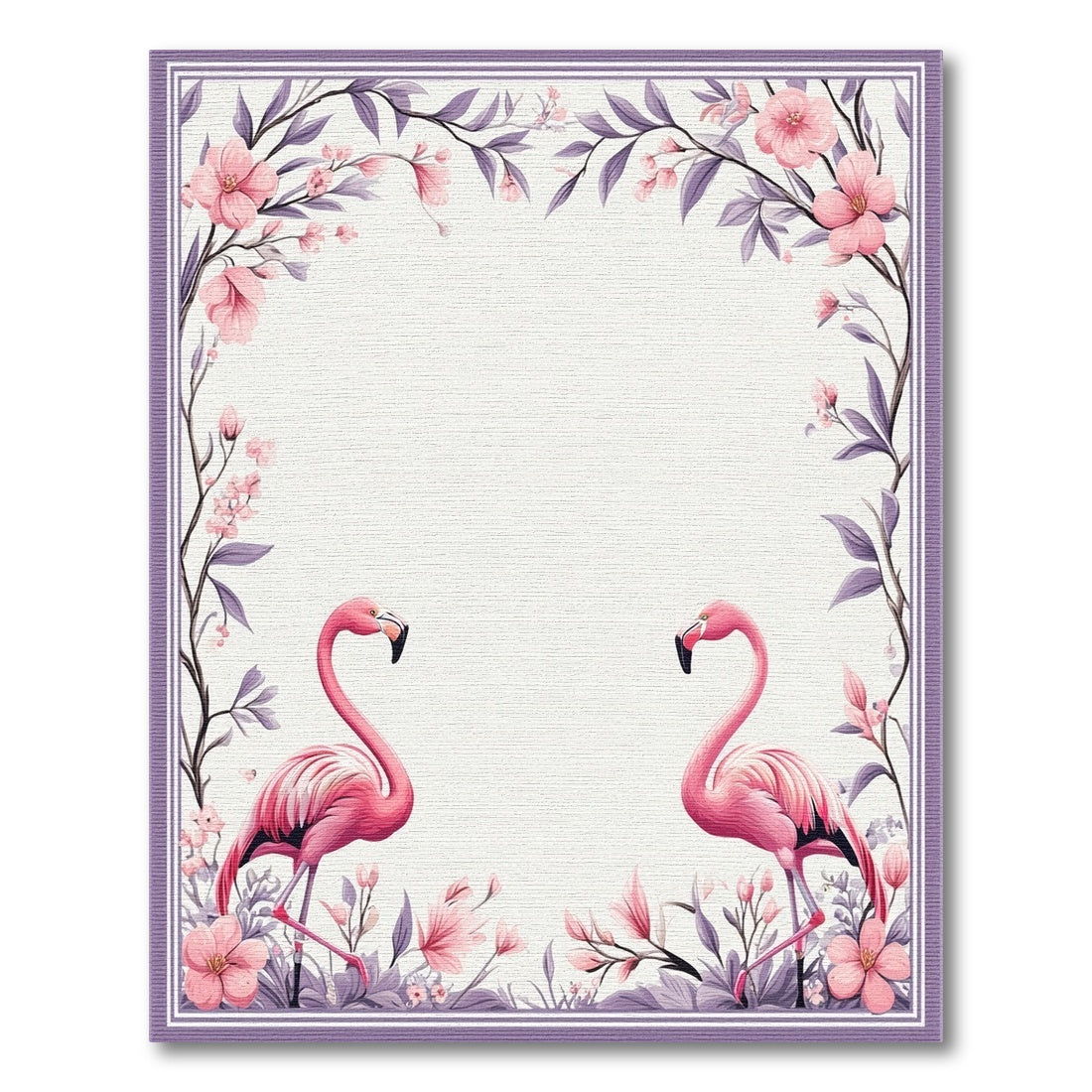 Pink Flamingo Floral Pink Area Rug