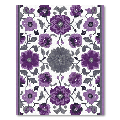 Violet Grape Blossom Bloom Arrangement Rug