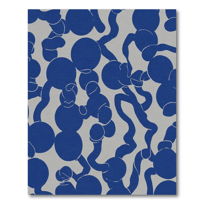 Bold Blue Abstract Bubbles Swirl Rug