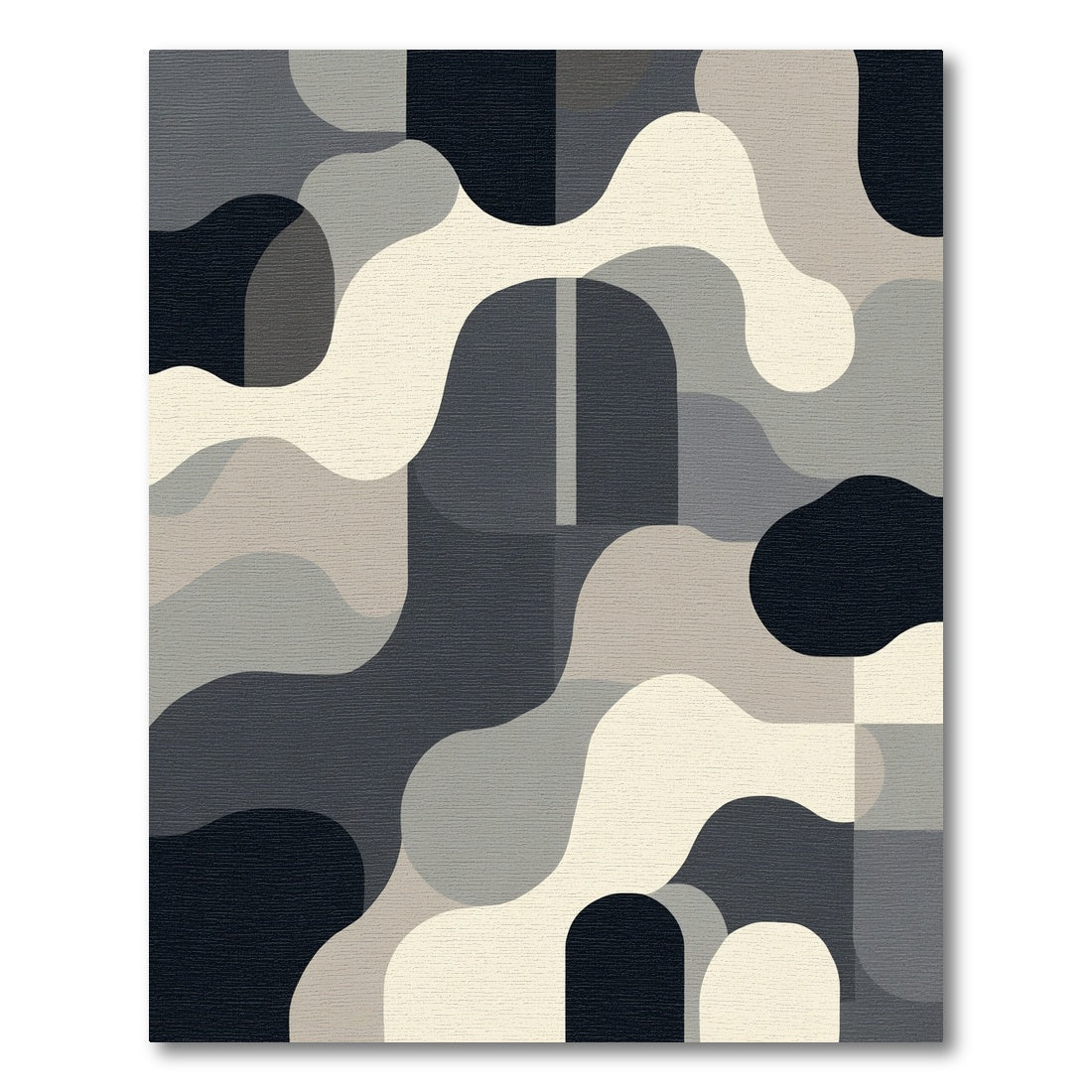 Monochromatic Abstract Smooth Wave Rug