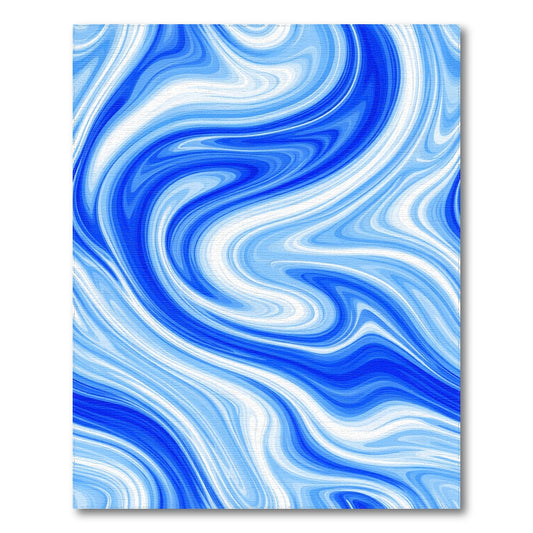 Blue Swirl Abstract Area Rug
