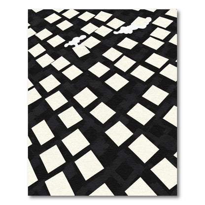 Black Cream Diamond Checkerboard Rug
