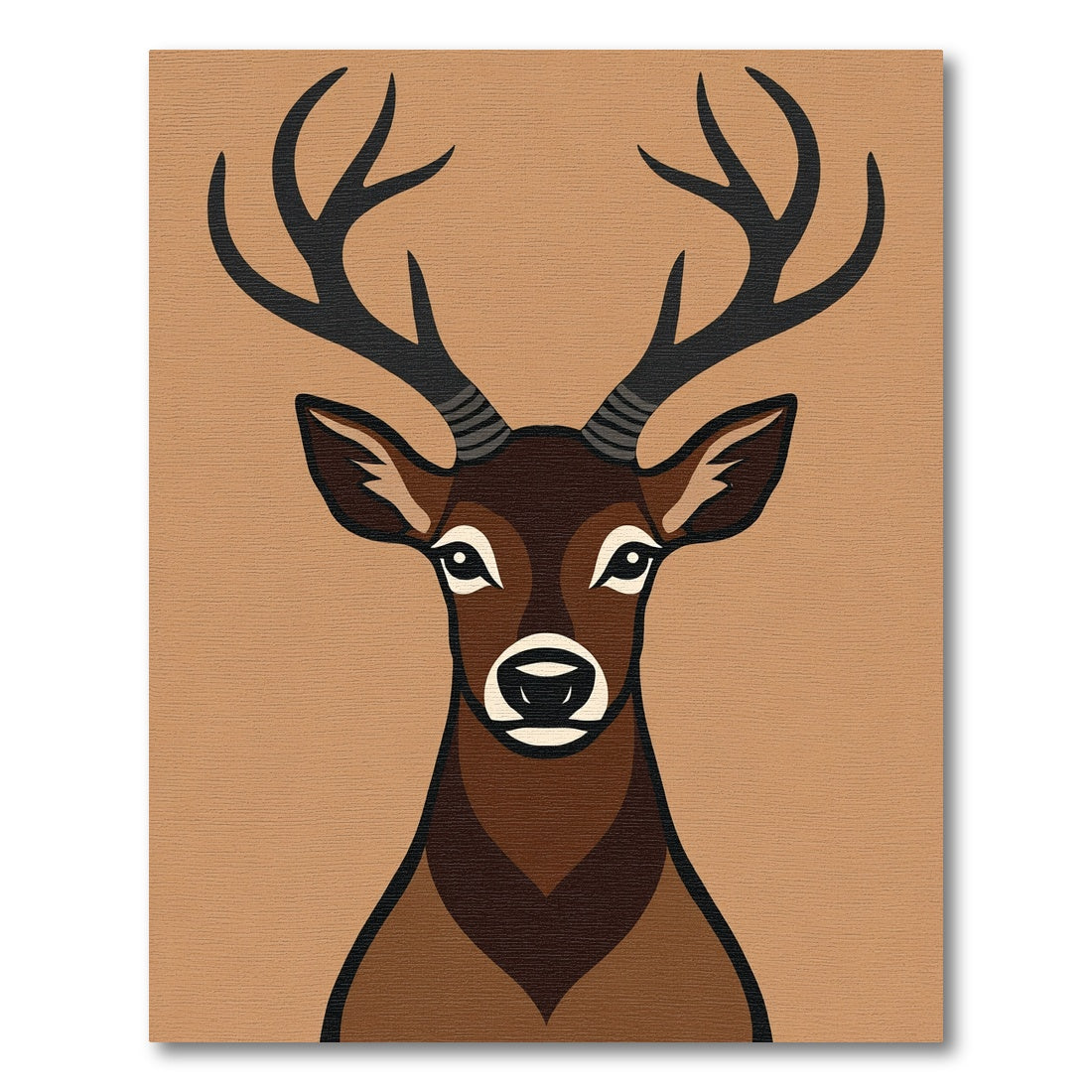 Rustic Brown Deer Portrait Rug