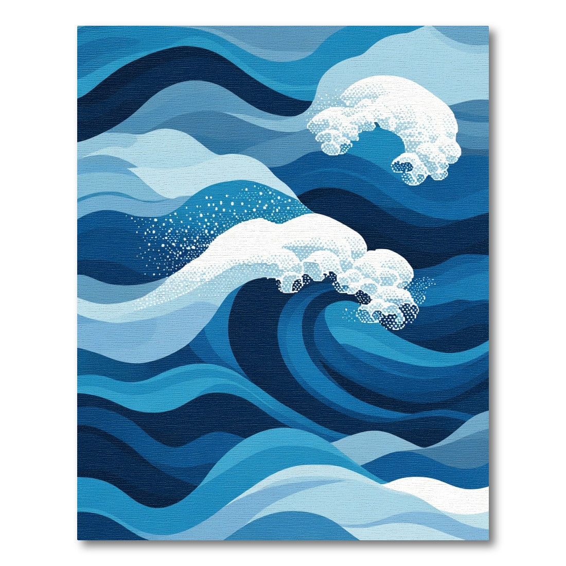 Deep Blue Ocean Wave Harmony Rug