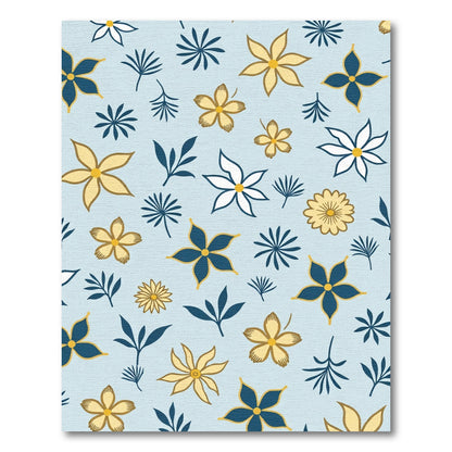Light Blue Floral Foliage Scatter Rug