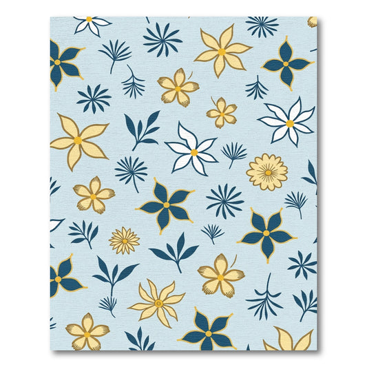 Light Blue Floral Foliage Scatter Rug