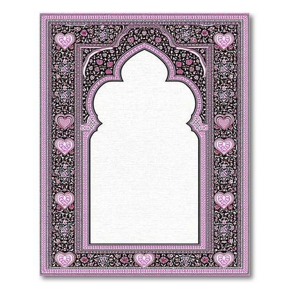 Pink Floral Heart Arch Area Rug