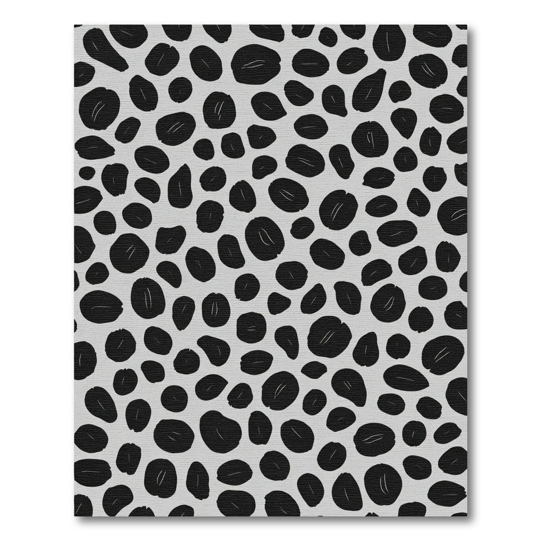 Black Oval Spot Contemporary Scatter Rug
