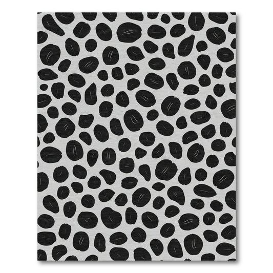 Black Oval Spot Contemporary Scatter Rug