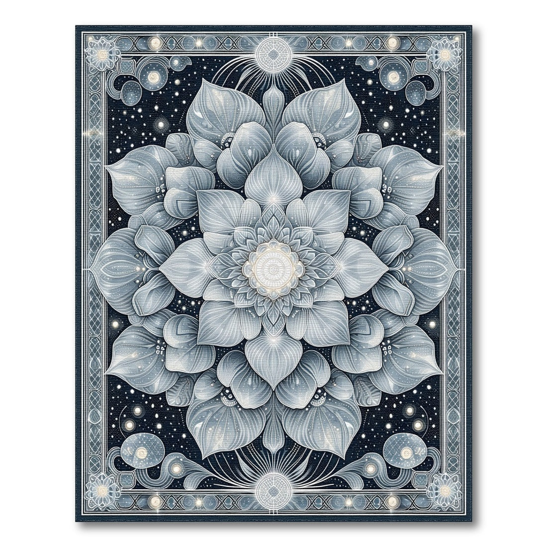 Blue Lotus Mandala Area Rug