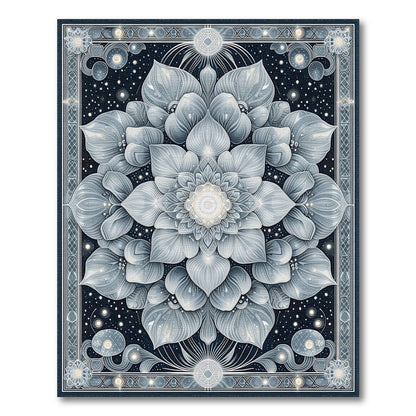 Blue Lotus Mandala Area Rug