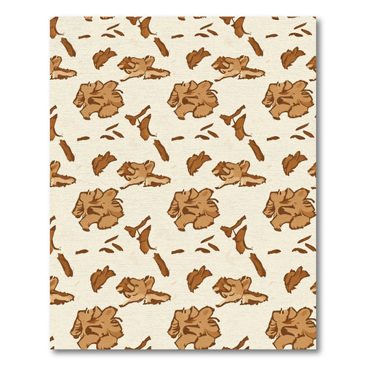 Earthy Brown Floral Brushstroke Rug