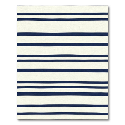 Classic Navy Horizontal Stripe Rug