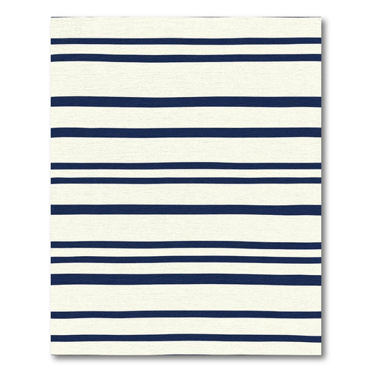 Classic Navy Horizontal Stripe Rug
