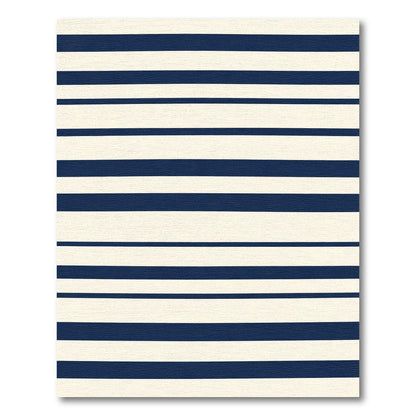 Classic Navy Cream Horizontal Stripe Rug