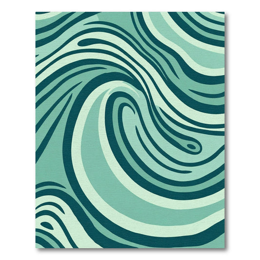 Tidal Teal Abstract Swirl Rug