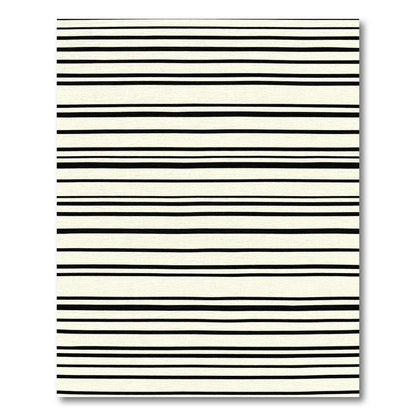 Cream Black Stripe Contemporary Rug