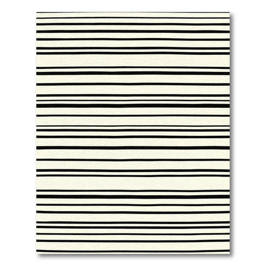 Cream Black Stripe Contemporary Rug