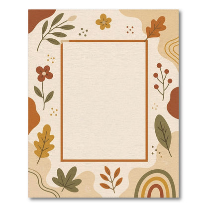 Brown and Tan Boho Chic Brown Tan Leaf Area Rug
