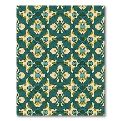 Emerald Teal Ivory Medallion Harmony Rug