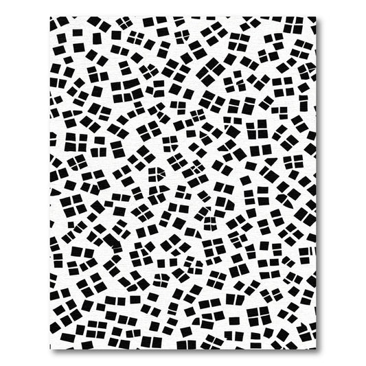 Scattered Black Square Abstract Weave Rug