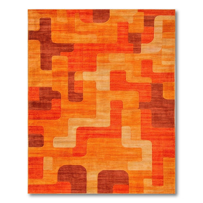 Orange Geometric Area Rug