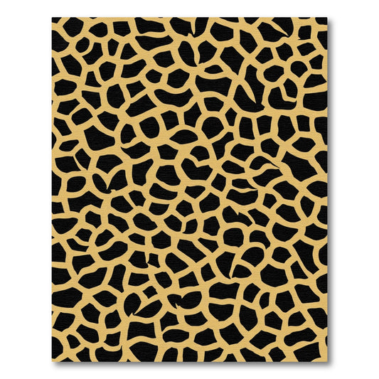 Golden Black Giraffe Skin Texture Rug