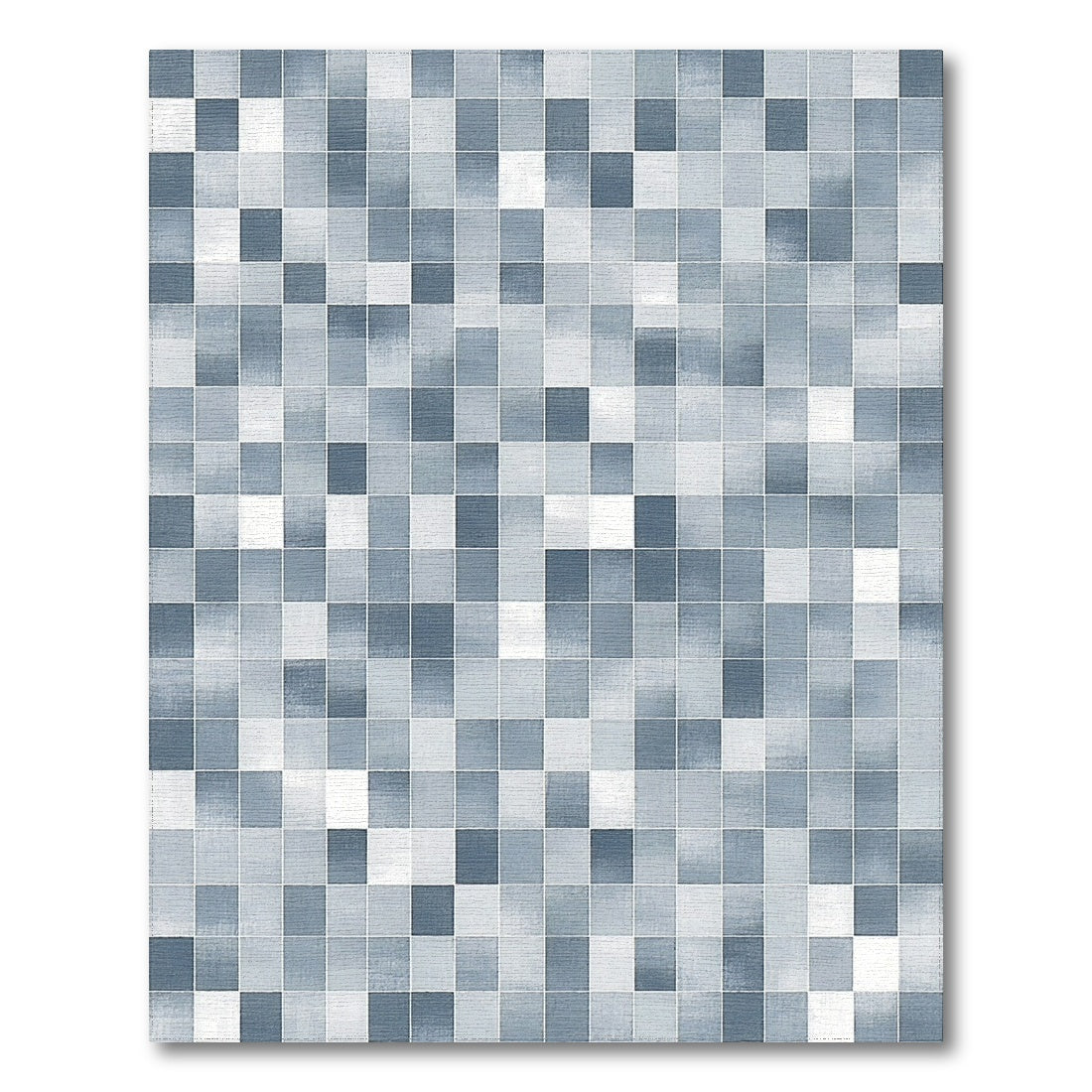 Blue Geometric Mosaic Geometric Modern Area Rug