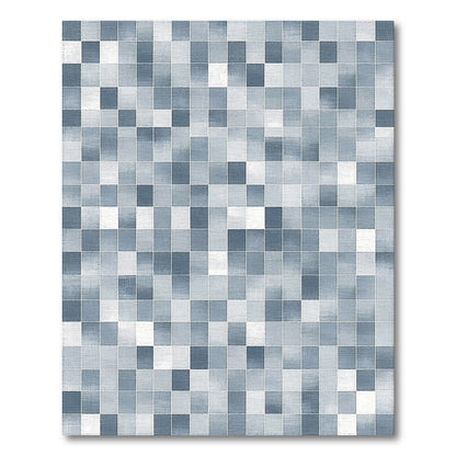 Blue Geometric Mosaic Geometric Modern Area Rug