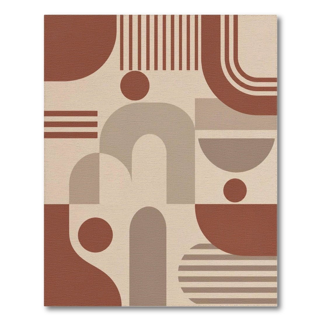 Geometric Brown Arch Area Rug