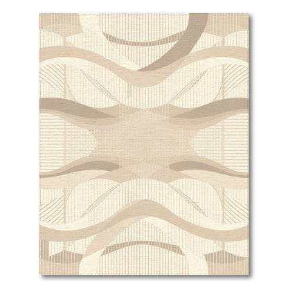 Abstract Area Beige Neutral Wavy Abstract Area Rug