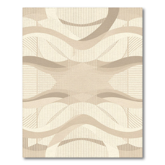 Abstract Area Beige Neutral Wavy Abstract Area Rug