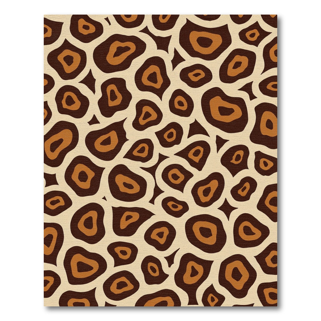 Tawny Brown Animal Print Circles Rug