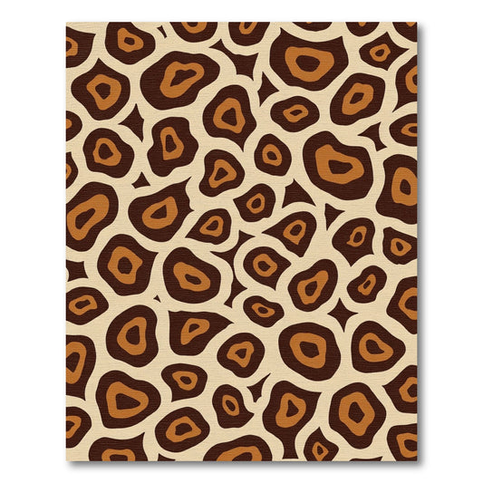 Tawny Brown Animal Print Circles Rug