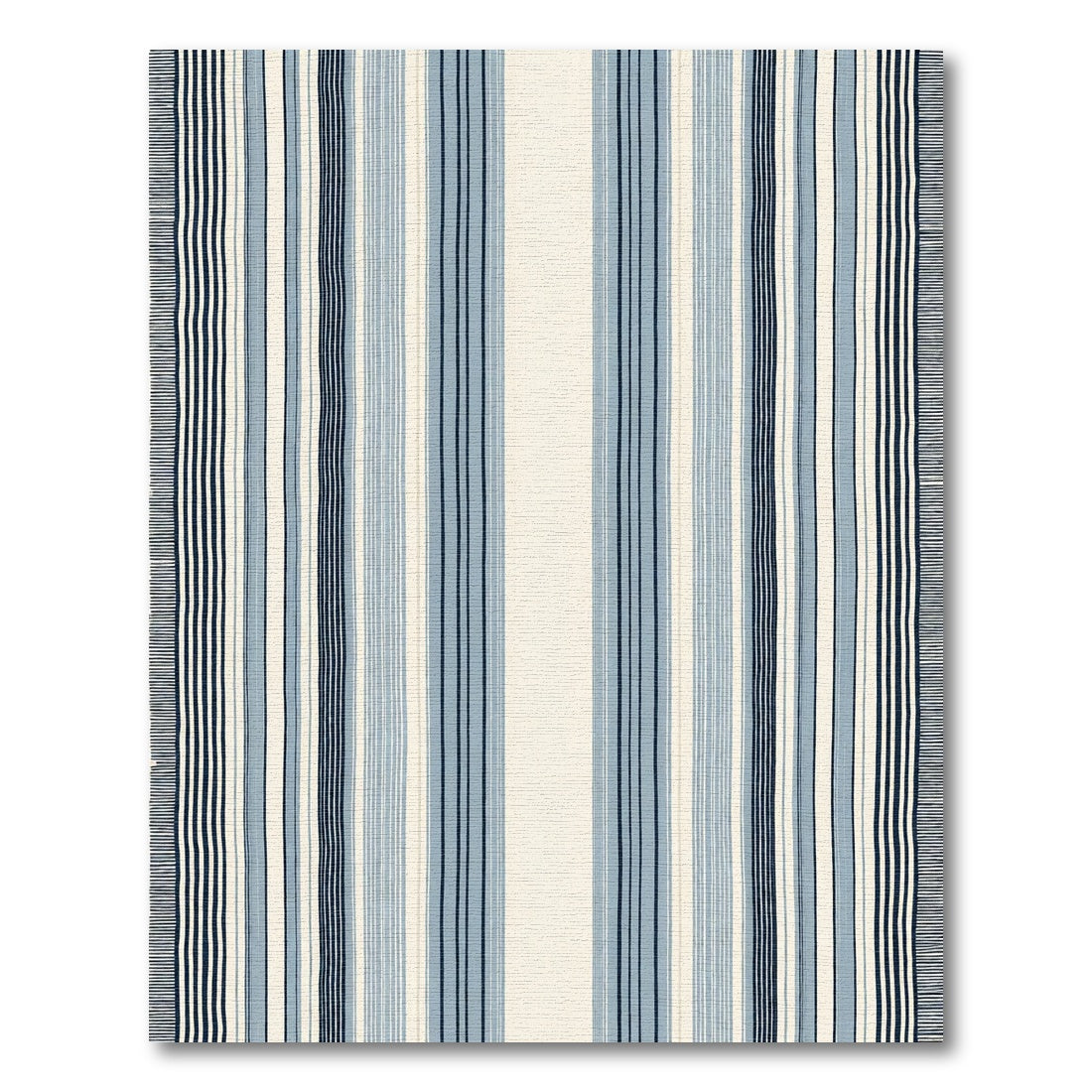Crisp Blue Tonal Striped Vertical Rug