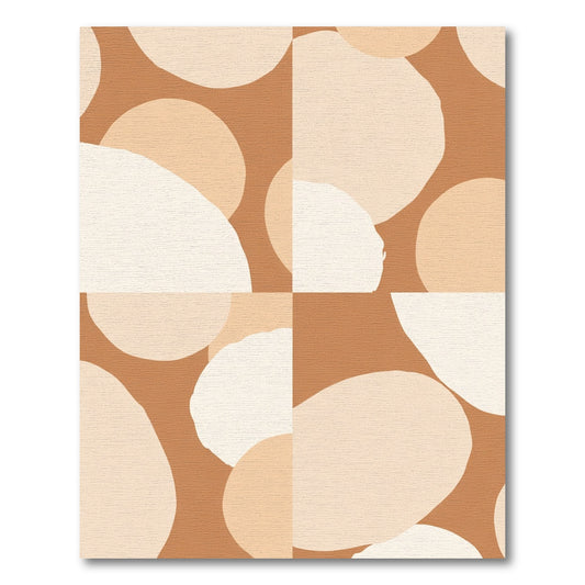 Terracotta Neutral Blob Grid Rug