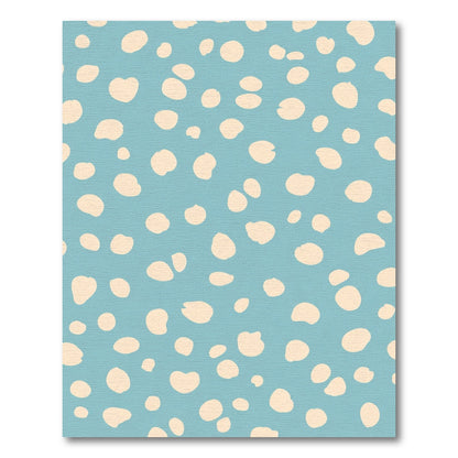 Subtle Light Yellow Spots Blue Field Rug