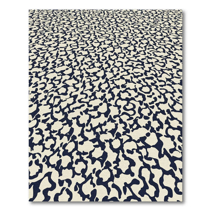 Cream and Navy Organic Blob Rug