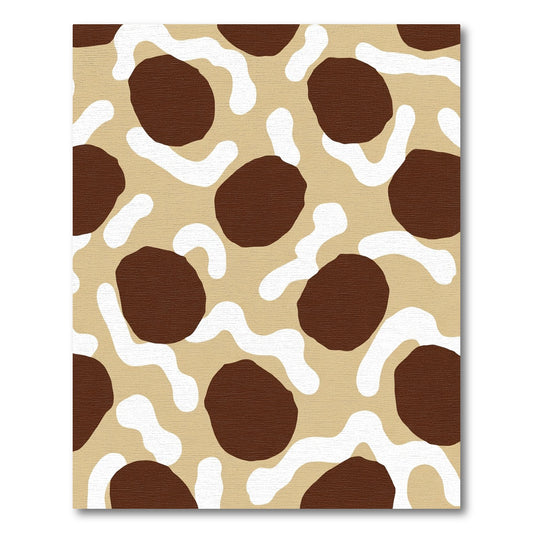 Brown White Organic Blob Rug