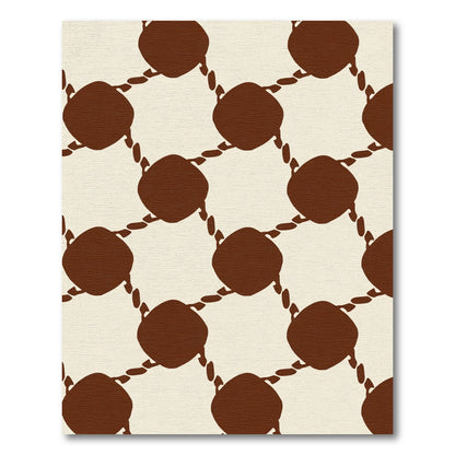 Bold Brown Ogee Link Rug