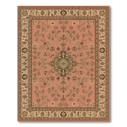 Pink Floral Vintage Medallion Rug