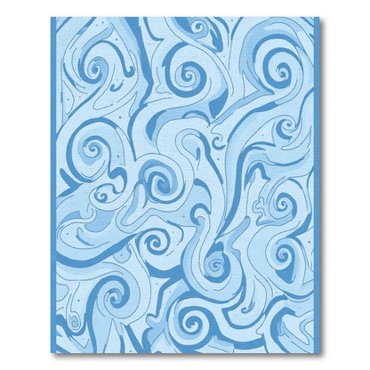 Cool Mist Swirls Abstract Rug