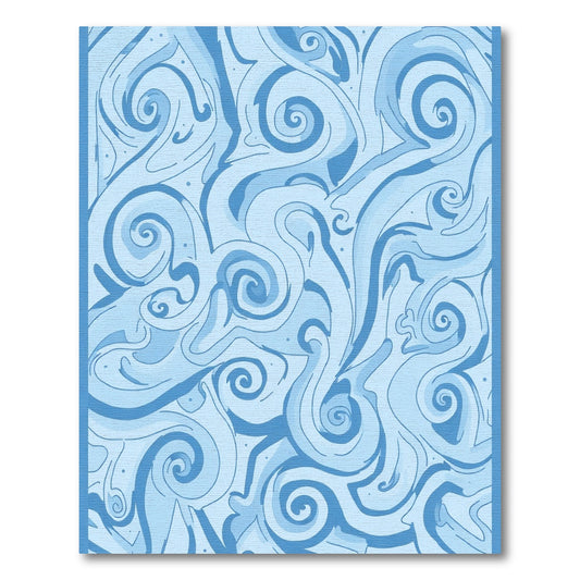 Cool Mist Swirls Abstract Rug