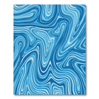Brave Blue Swirling Tides Rug