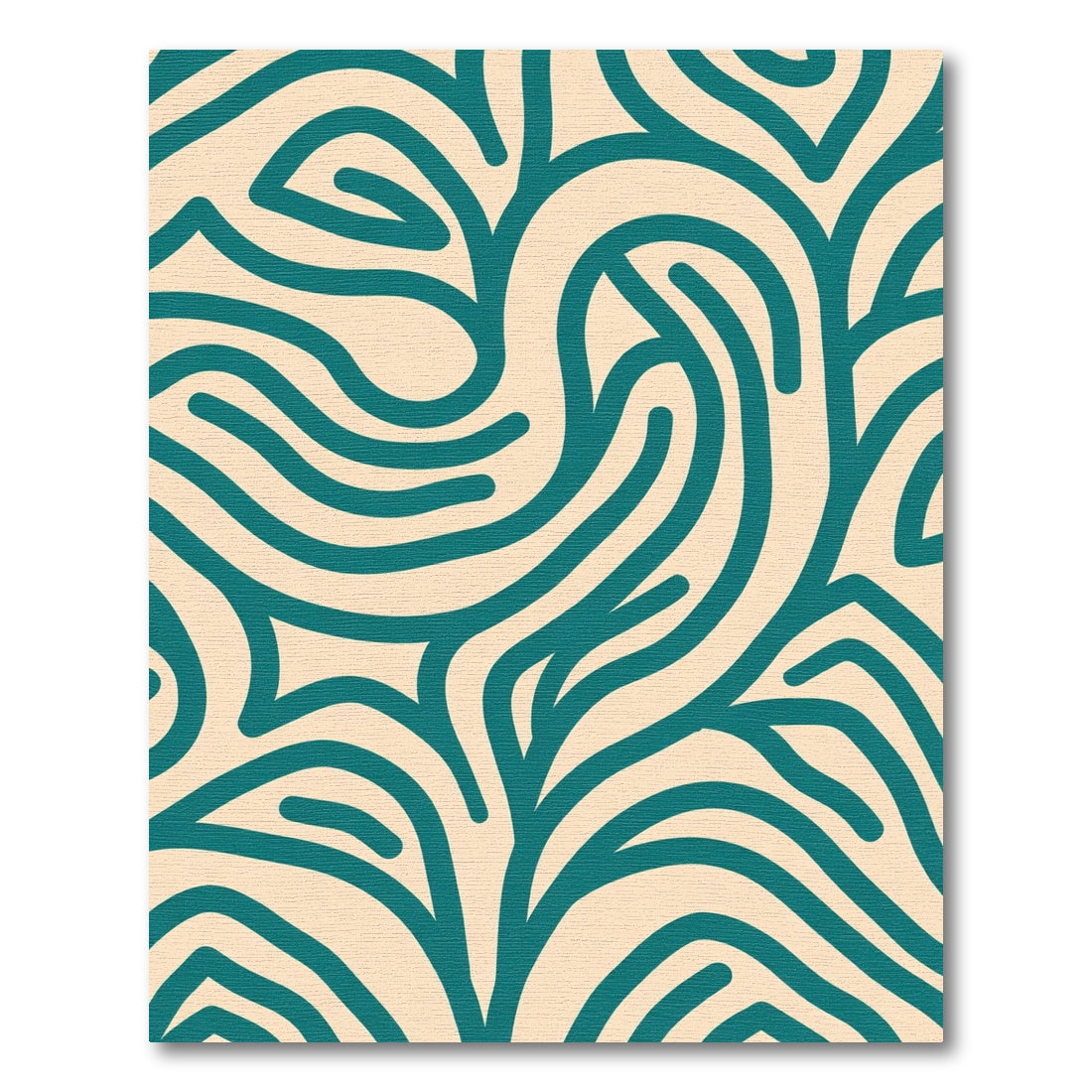 Teal Abstract Swirl Lines Rug
