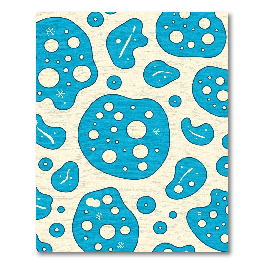 Abstract Blue Blob Cells Rug