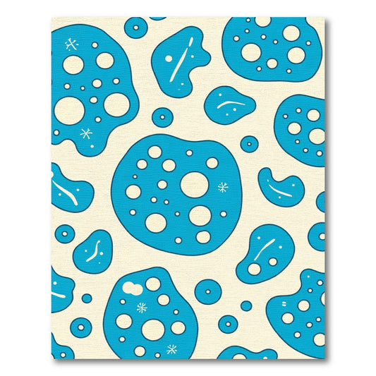 Abstract Blue Blob Cells Rug